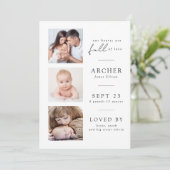 Faire-part Moderne 3 Photo Naissance de bébé (Debout devant)