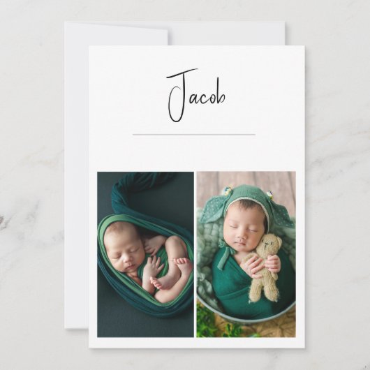 Faire-part Moderne 3 Photo Naissance simple bébé (Devant)