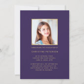 Faire-part Moderne 4 Photo Collage Script Purple Graduation (Dos)