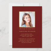 Faire-part Moderne 4 Photo Collage Script Red Graduation (Dos)