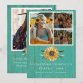 Faire-part Moderne 4 Photo Collage Tournesol gradué Annou (Devant / Derrière)