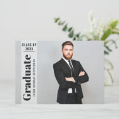 Faire-part Moderne 4 photo collège diplôme de lycée (Debout devant)