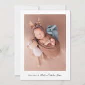 Faire-part Moderne 4 Photo Personnalisée Naissance de bébé (Dos)