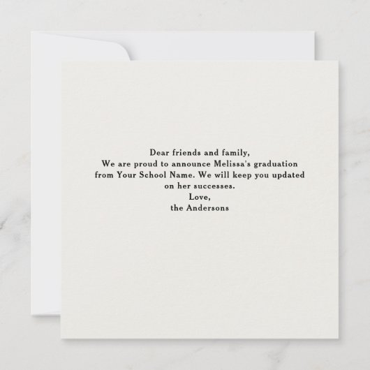 Faire-part Moderne 8 Photo Collage Élégant Diplôme (Dos)