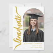 Faire-part Moderne Arch Photo Gold Script (Devant)