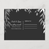 Faire-part moderne argent et gris avec botanique G (Dos)