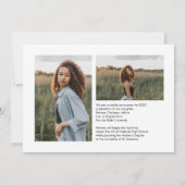 Faire-part Moderne Blanc Gras Diplômé Texte de la photo Gradu (Dos)