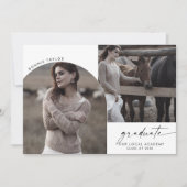 Faire-part Moderne Boho Arch Diplômé 3 Photo Graduate (Devant)