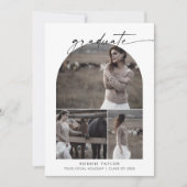 Faire-part Moderne Boho Arch Diplômé Photo Collage Graduation (Devant)