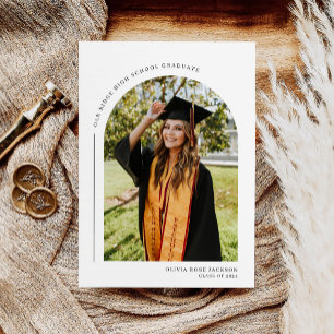 Faire-part Moderne Boho Arch Photo Graduation