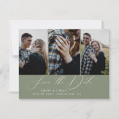 Faire-part Moderne Boho Calligraphie Multi-Photo Enregistrer  (Devant)