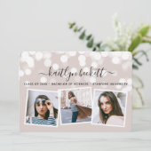 Faire-part Moderne Bokeh Lights 3 Diplôme photo (Debout devant)