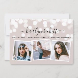 Faire-part Moderne Bokeh Lights 3 Diplôme photo