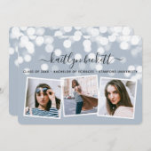 Faire-part Moderne Bokeh Lights 3 Diplôme photo (Devant / Derrière)