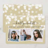 Faire-part Moderne Bokeh Lights 3 Diplôme photo (Devant / Derrière)