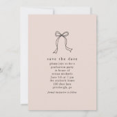 Faire-part Moderne Bow Blush Photo Graduation Enregistrer la (Dos)