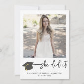 Faire-part Moderne brossé Casquette photo gradué (Devant)