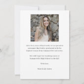 Faire-part Moderne brossé Casquette photo gradué (Dos)