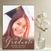 Faire-part Moderne Brown calligraphie blanche