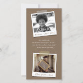 Faire-part Moderne Brown Diagonal Stripes Photo Graduation (Dos)