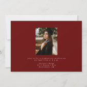 Faire-part Moderne Calligraphie Photo Graduation Horizontale (Dos)