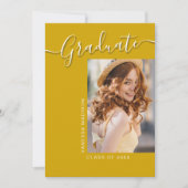 Faire-part Moderne | Canary Yellow 1 Photo Élégant Script (Devant)