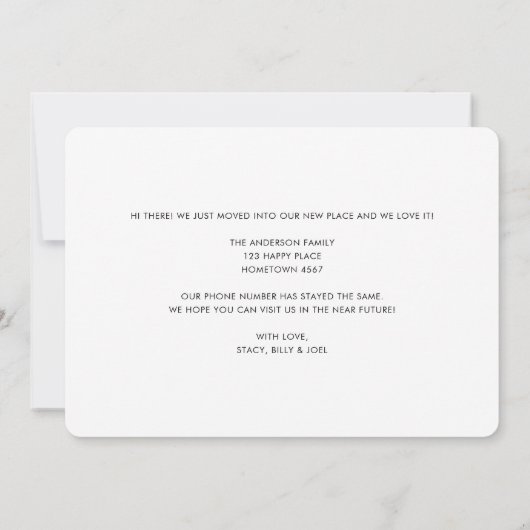 Faire-part Moderne Candy Pastel Gradient Ombre Nouvelle Maiso (Dos)