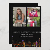 Faire-part Moderne Chicago Skyline 3 - Collage de photos (Devant / Derrière)