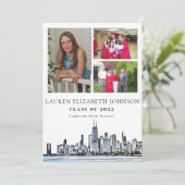 Faire-part Moderne Chicago Skyline 3 - Collage de photos (Debout devant)