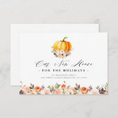 faire-part moderne citrouille de remerciement émou (Devant / Derrière)