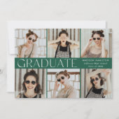 Faire-part Moderne Classic Green 12 Diplôme photo (Devant)