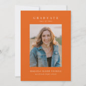 Faire-part Moderne Classique Simple Orange Deux Diplômes Phot (Devant)