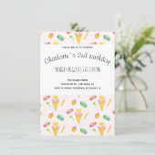 Faire-part Moderne Cute Summer Candy Party Aquarelle Motif (Debout devant)
