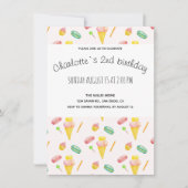 Faire-part Moderne Cute Summer Candy Party Aquarelle Motif (Devant)
