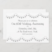 Faire-part moderne de 60e anniversaire de mariage (Devant / Derrière)