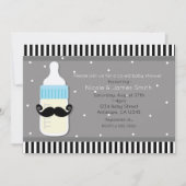 Faire-part moderne de bouteille et de moustache po (Devant)