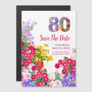Faire-part moderne de date anniversaire 80 ans ave