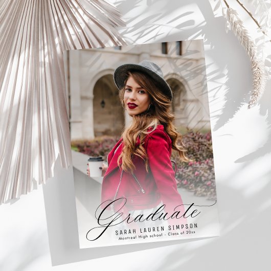 Faire-part moderne de graduation calligraphique