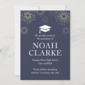 Faire-part moderne de graduation Fireworks (Devant)