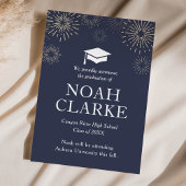 Faire-part moderne de graduation Fireworks