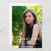 Faire-part moderne de graduation photo (Devant / Derrière)