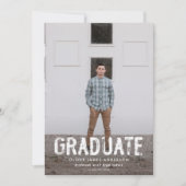Faire-part moderne de graduation photo verte grung (Devant)
