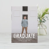 Faire-part moderne de graduation photo verte grung (Debout devant)
