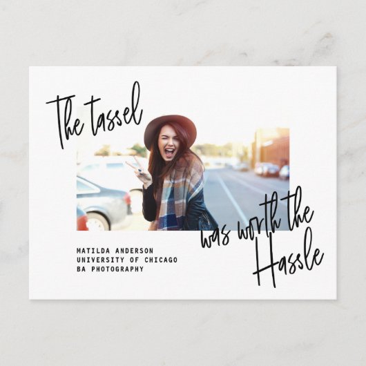 Faire-part moderne de la photo d'études supérieure (Devant)