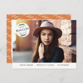 Faire-part moderne de la photo d'études supérieure (Devant / Derrière)