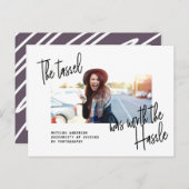 Faire-part moderne de la photo d'études supérieure (Devant / Derrière)