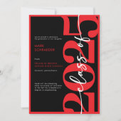 Faire-part moderne de la typographie rouge (Devant)