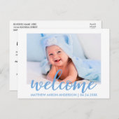 Faire-Part Moderne de Naissance de Bébé Garçon Ble (Devant / Derrière)