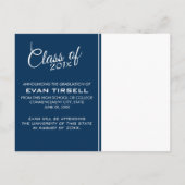 Faire-Part Moderne de Photo de Remise de Diplôme - (Dos)