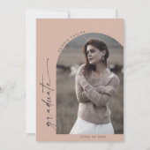 Faire-part Moderne Déclaration de Diplôme de Salmon Boho Arch (Devant)